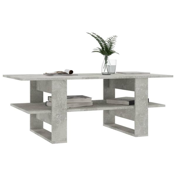 vidaXL Table basse gris b&eacute;ton 110x55x42 cm bois d'ing&eacute;nierie