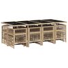 vidaXL Ensemble &agrave; manger de jardin et coussins 13 pcs beige