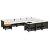 vidaXL Salon de jardin 11 pcs avec coussins noir r&eacute;sine tress&eacute;e