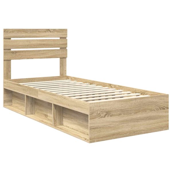 vidaXL Cadre de lit Ch&ecirc;ne Sonoma 90 x 200 cm Pin massif