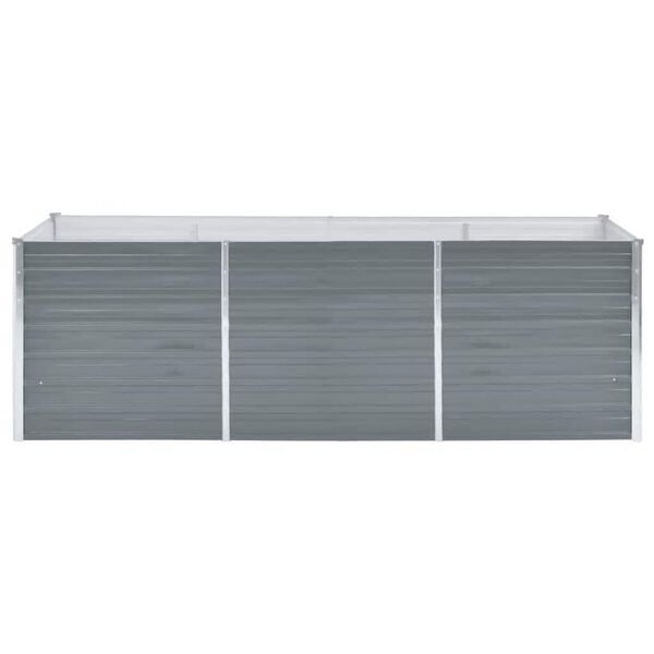 vidaXL Lit surélevé de jardin Acier galvanisé 240x80x77 cm Gris