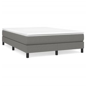vidaXL Cadre de lit &agrave; lattes gris fonc&eacute; 140x190 cm tissu
