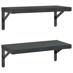 vidaXL Étagères murales 2 pcs 50x23,5 cm noir acier inoxydable