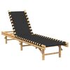 vidaXL Transat en bambou avec sangles tiss&eacute;es noires 55 x 200 x 30 cm