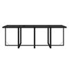 vidaXL Ensemble &agrave; manger de jardin coussins 9pcs R&eacute;sine tress&eacute;e Noir
