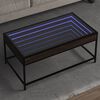 vidaXL Table basse avec LED Infinity ch&ecirc;ne marron 90x50x41 cm