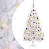 vidaXL Sapin de No&euml;l artificiel Blanc 90 x 90 x 180 cm PVC et m&eacute;tal