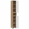 vidaXL Cabinet de salle de bain Ch&ecirc;ne artisanal 30,5 x 30 x 195 cm