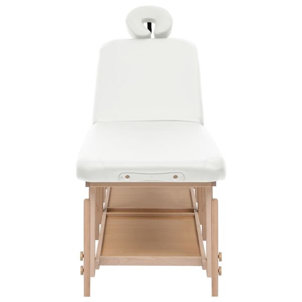 vidaXL Table de massage &agrave; 2 zones Blanc Similicuir