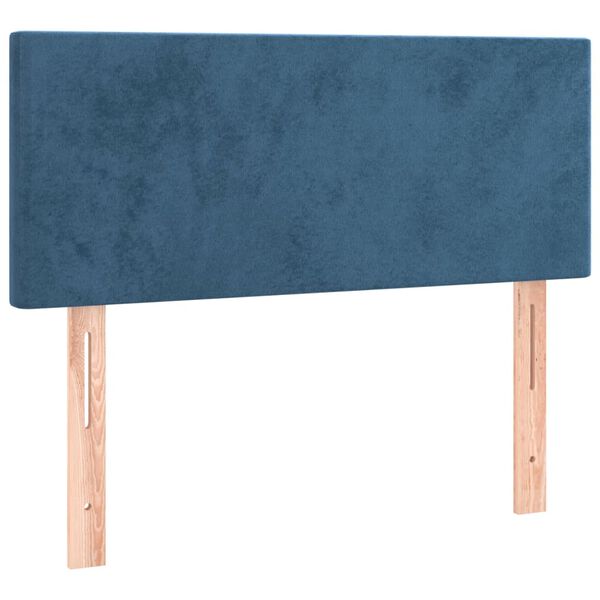 vidaXL T&ecirc;te de lit &agrave; LED Bleu fonc&eacute; 80x5x78/88 cm Velours