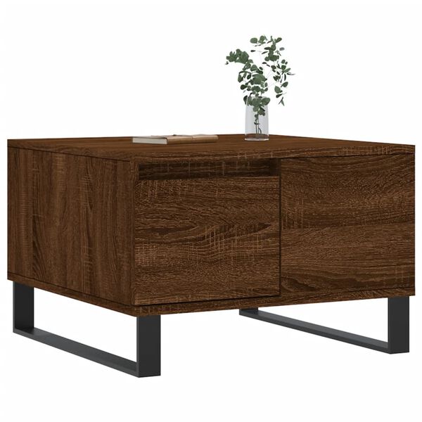 vidaXL Table basse ch&ecirc;ne marron 55x55x36,5 cm bois d'ing&eacute;nierie