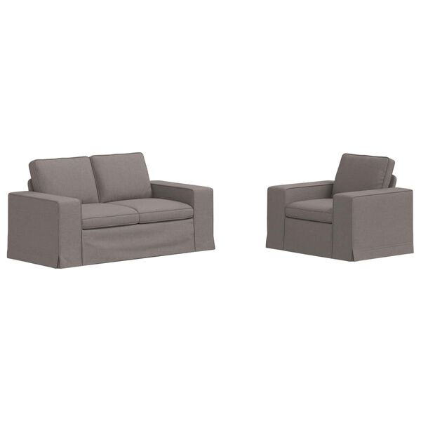 vidaXL Canap&eacute; 2 pcs Taupe 182 x 80 x 82 cm tissu