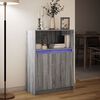 vidaXL Buffet avec LED sonoma gris 72x34x100 cm bois d'ing&eacute;nierie