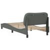 vidaXL Cadre de lit sans matelas Hvar gris fonc&eacute; 80x200 cm tissu