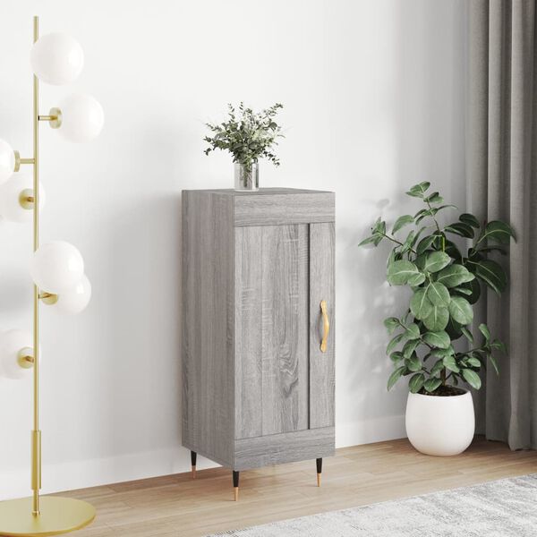 vidaXL Buffet Sonoma gris 34,5x34x90 cm Bois d'ing&eacute;nierie