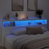vidaXL Armoire t&ecirc;te de lit avec LED blanc 220x17x102 cm