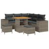 vidaXL Ensemble de canap&eacute; de jardin avec coussin 8 pcs Gris