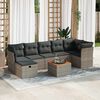 vidaXL Salon de jardin 8 pcs avec coussins gris r&eacute;sine tress&eacute;e