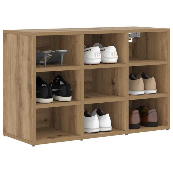 vidaXL Cabinet &agrave; chaussures Ch&ecirc;ne artisanal 77,5 x 30 x 51 cm