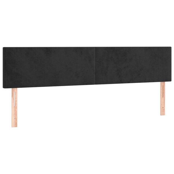 vidaXL T&ecirc;tes de lit 2 pcs Noir 80x5x78/88 cm Velours