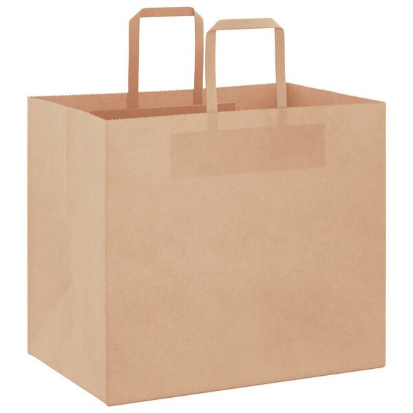 vidaXL Sacs en papier 250 pcs avec poign&eacute;es marron 32x22x28 cm