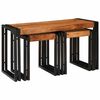 vidaXL Table Gigogne 3 pcs Bois d'acacia massif et m&eacute;tal