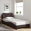 vidaXL Cadre de lit sans matelas Hvar marron fonc&eacute; 90x200 cm tissu
