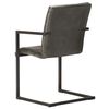 vidaXL Chaises &agrave; manger cantilever lot de 6 gris cuir v&eacute;ritable