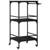 vidaXL Chariot de cuisine noir 60,5x50x105 cm bois d'ing&eacute;nierie