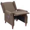 vidaXL Fauteuil de massage inclinable Taupe Tissu