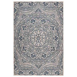 vidaXL Tapis &agrave; tissage plat d'ext&eacute;rieur 160x230 cm Motif bleu