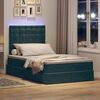 vidaXL Lit avec rangement et LED Vert fonc&eacute; 120 x 200 cm Velours