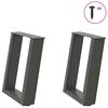 vidaXL Pieds de table basse en U 2 pi&egrave;ces Anthracite 28 x (42-43) cm Acier