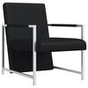 vidaXL Fauteuil avec pieds chrom&eacute;s Noir Similicuir