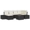 vidaXL Ensemble de canap&eacute; de jardin 7 pc Noir polyrotin