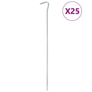 vidaXL Piquets de tente 25 pcs 30 cm &Oslash;5 mm acier galvanis&eacute;