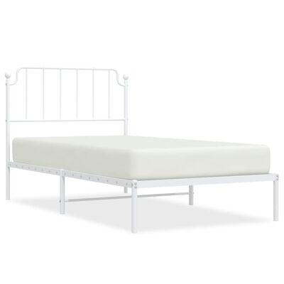 vidaXL Cadre de lit métal sans matelas et tête de lit blanc 100x190 cm