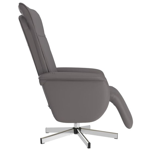 vidaXL Fauteuil inclinable de massage repose-pieds gris similicuir