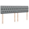 vidaXL Sommier &agrave; lattes de lit avec matelas Gris clair 200x200cm Tissu
