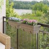 vidaXL Jardini&egrave;res avec crochets 2 pcs gris r&eacute;sine tress&eacute;e