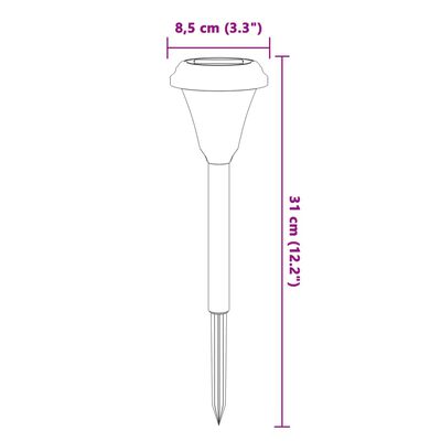 vidaXL Lampes solaires d'allées et piquets de sol 12 pcs blanc