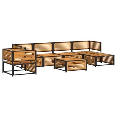 vidaXL Salon de jardin avec coussins 7 pcs bois massif d'acacia