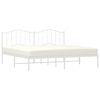 vidaXL Cadre de lit m&eacute;tal sans matelas et t&ecirc;te de lit blanc 200x200 cm