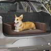 vidaXL Lit d'auto pour chien Marron 90x60 cm Aspect de lin