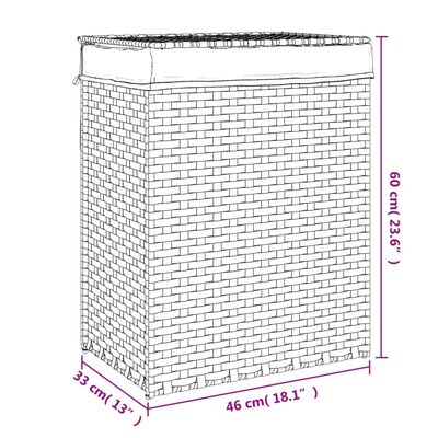 vidaXL Panier à linge avec couvercle blanc 46x33x60 cm résine tressée