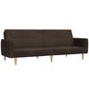 vidaXL Canap&eacute;-lit &agrave; 2 places avec repose-pied Marron fonc&eacute; Tissu