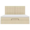 VidaXL Cadre de lit ottoman avec matelas cr&egrave;me 160x200 cm tissu