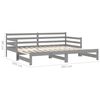 vidaXL Lit coulissant 2x(90x200) cm Gris Bois de pin massif
