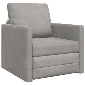 vidaXL Canap&eacute;-Lit Gris clair 74 x 77 x 81 cm Velours