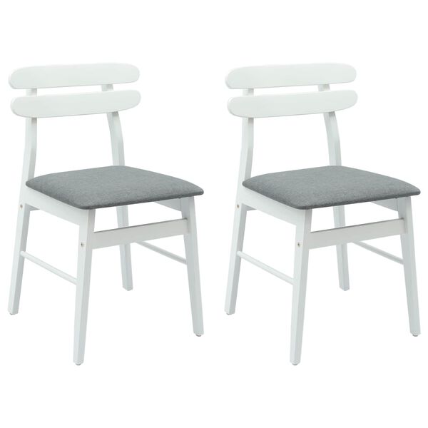 vidaXL Chaise de salle &agrave; manger 2 pcs Blanc et Gris